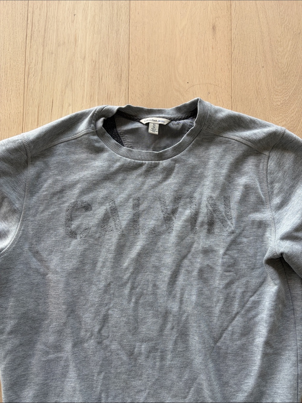 Calvin Klein Jeans Light Gray Logo Crewneck Sweatshirt